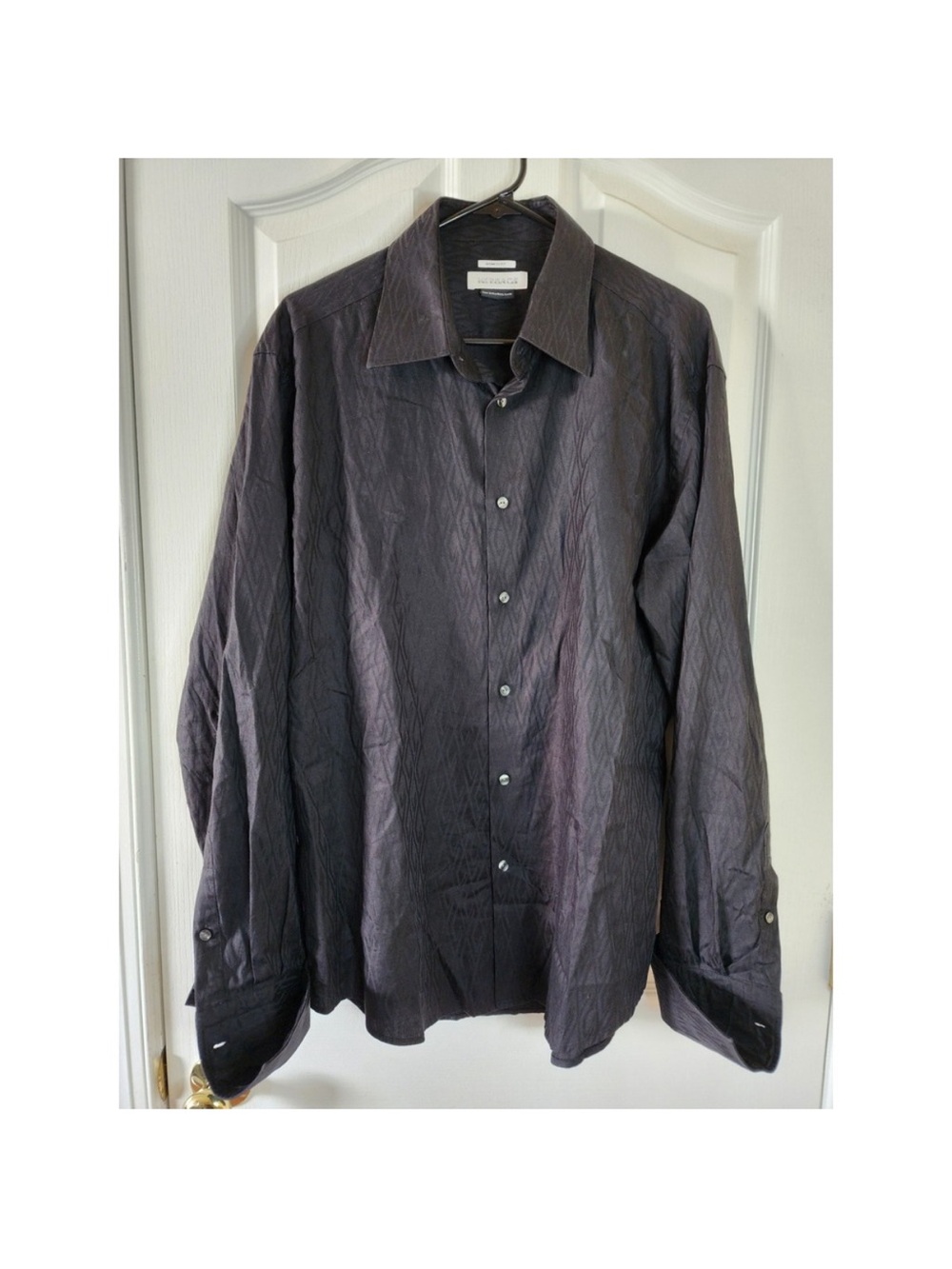 Versace Collection men’s black jacquard monogram shirt 17.5/44